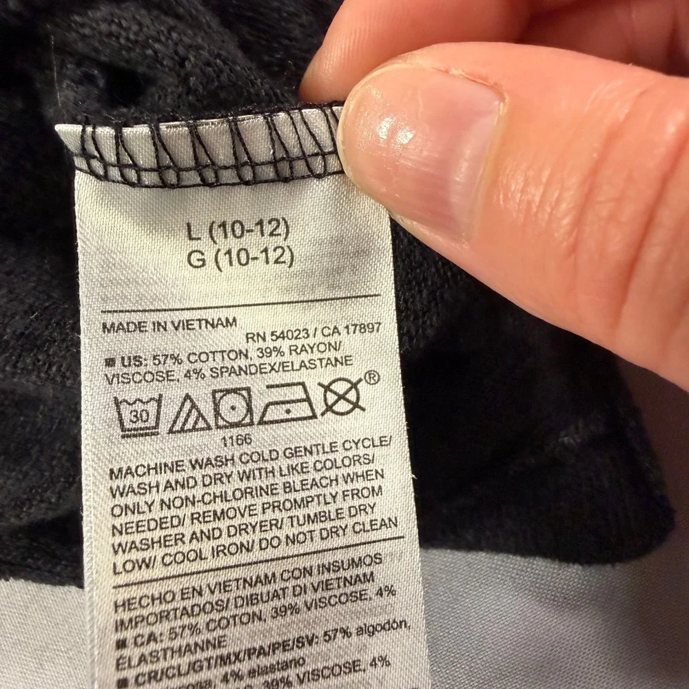 Old Navy Kids Large 10-12 Charcoal Gray Pullover Hoodie Cotton Blend Slub Knit